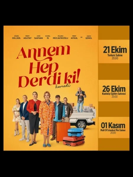 Aziz Sarvan'ın da kadrosunda yer aldığı Annem Hep Derdi Ki tiyatro oyunu, 21 Ekim'de perdelerini açıyor. Bu komedi dolu gösteri, izleyicilere keyifli anlar yaşatmaya hazırlanıyor!